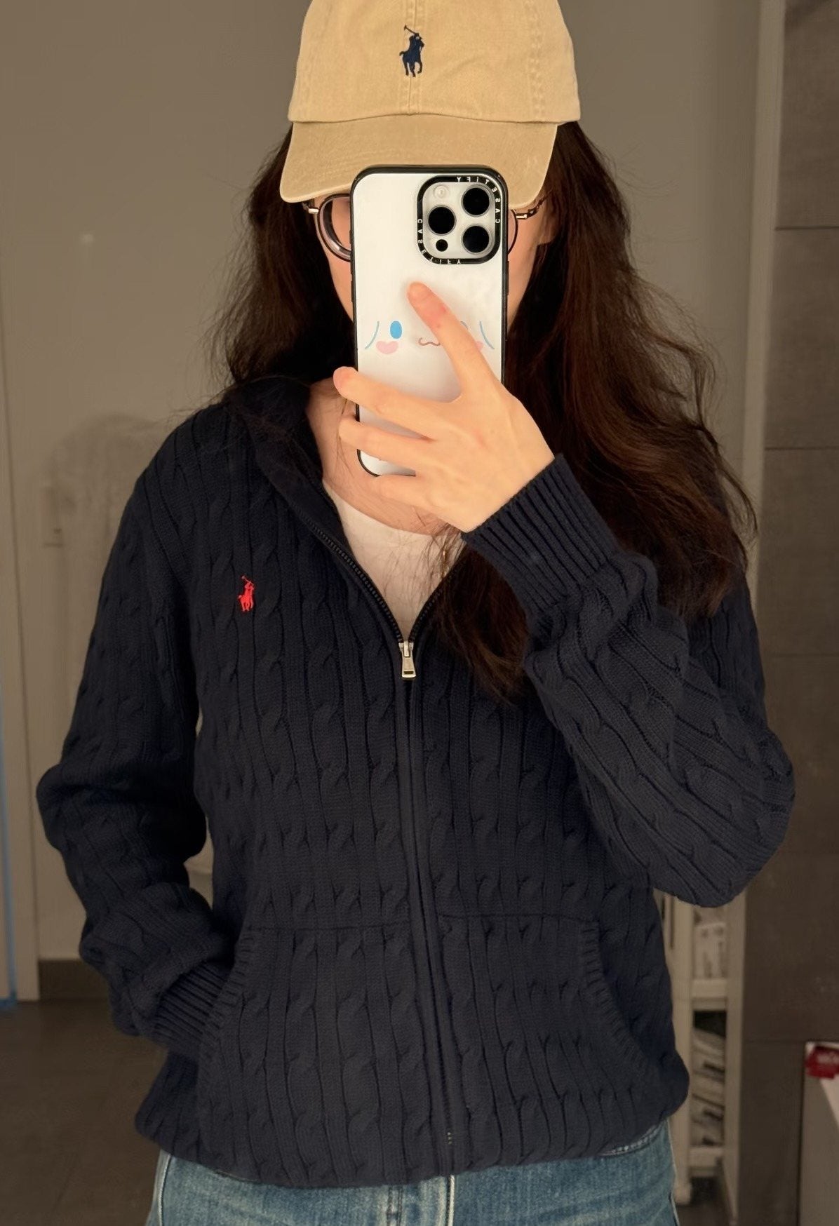 Ralph Lauren Full-Zip Cable-Knit Sweater